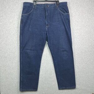 Rustler Jeans Men's 41x29 Blue Denim Regular Fit Straight Leg Button Tag 42x30